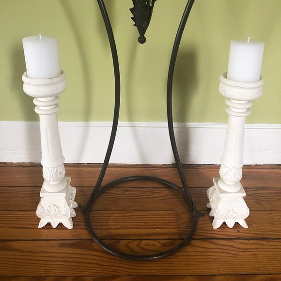 Romantic 16.5" Tall White Candle Holders NWOT - Picture 7 of 8